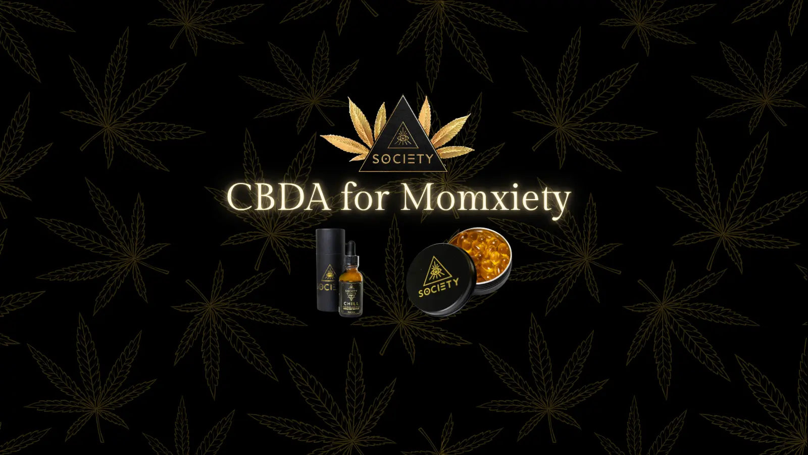 Raw CBDA softgel capsules for mom anxiety relief on a wooden surface