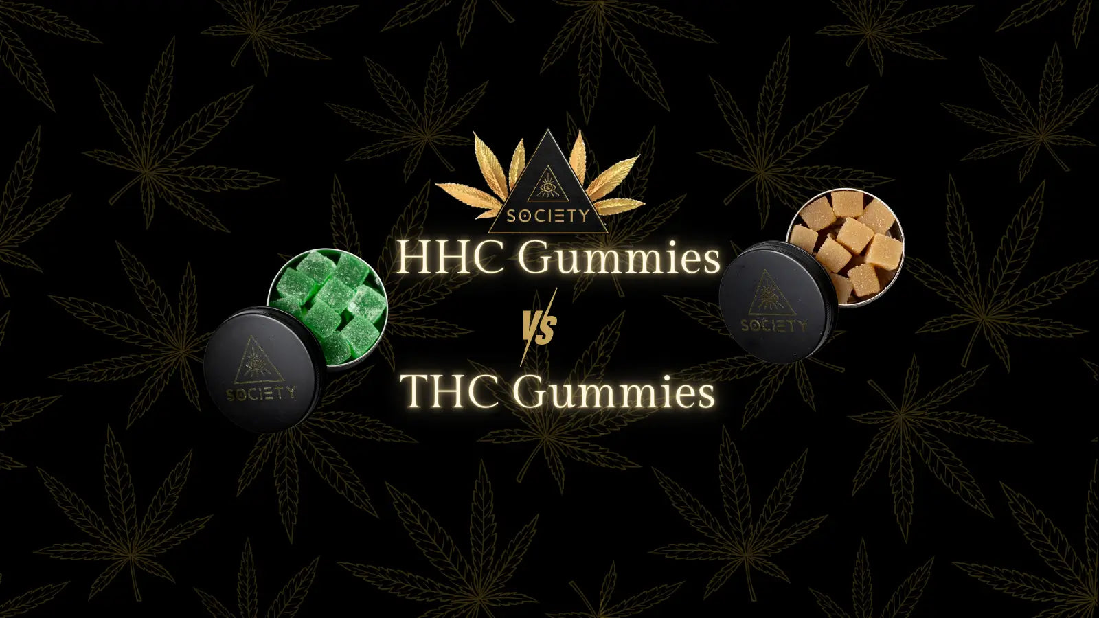 HHC mood gummies next to hemp leaf on clean surface