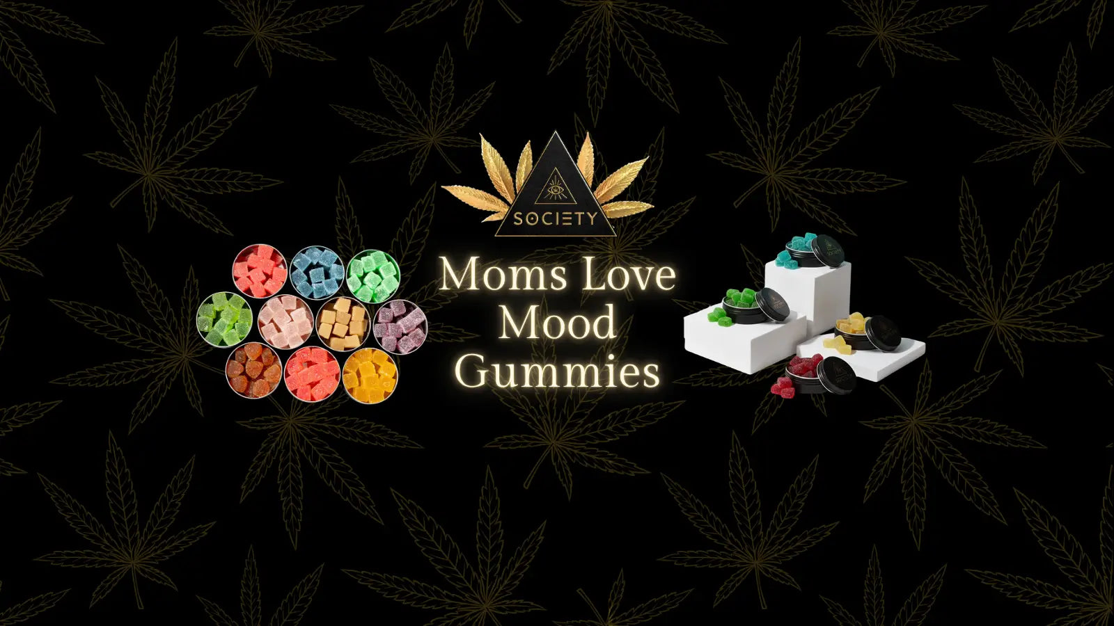 mom holding mood gummies smiling at school pickup