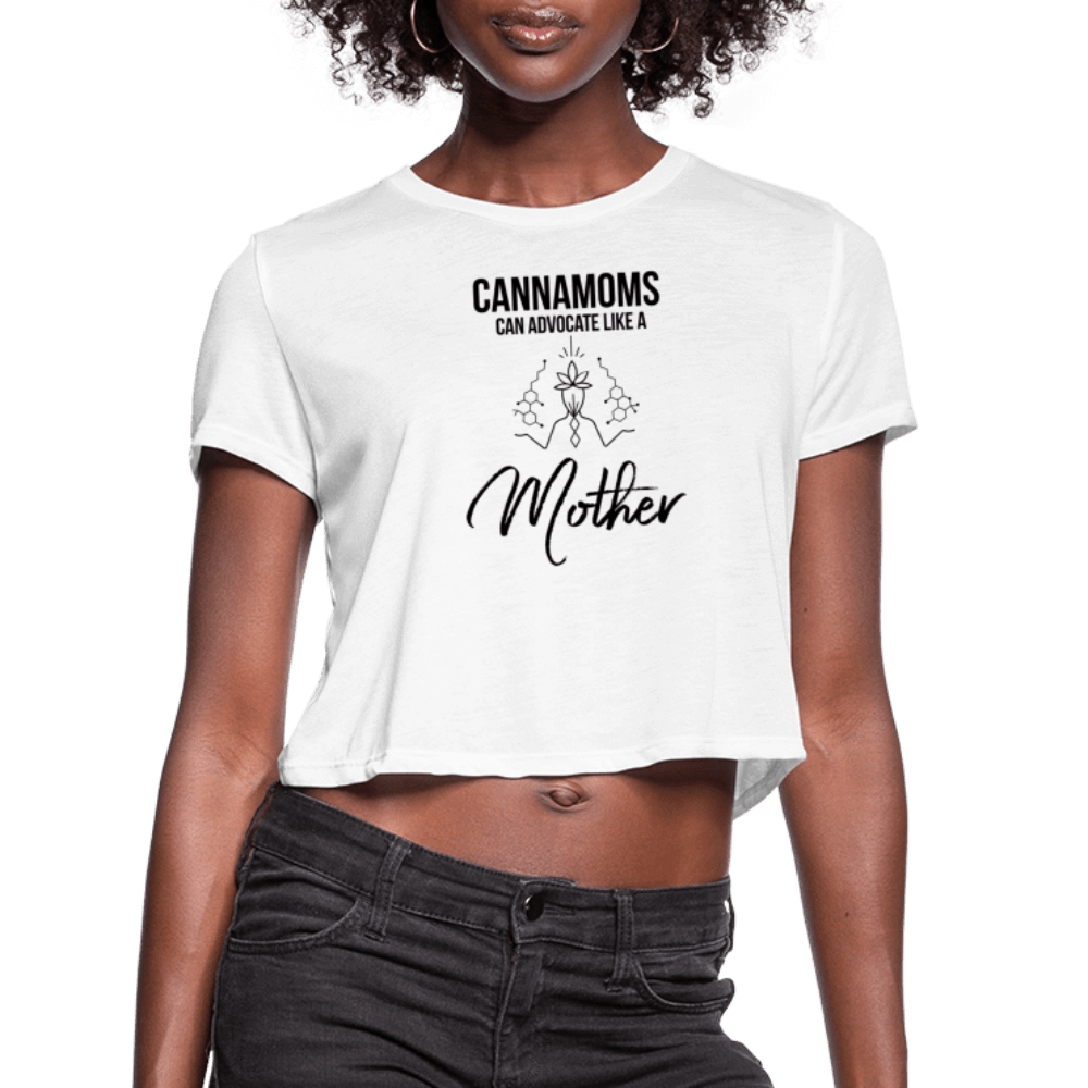 CannaMoms Can Advocate Like a Mother Women's Flowy Muscle Tank - white
