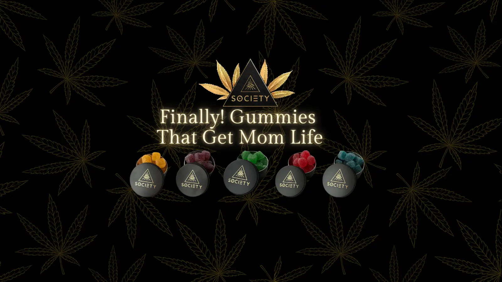 mom holding mood gummies from Society's Plant for stress relief