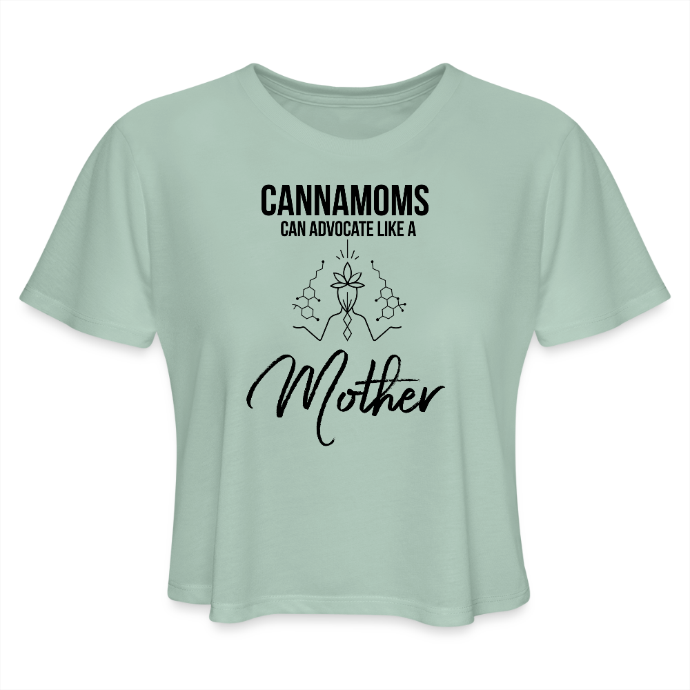 CannaMoms Can Advocate Like a Mother Women's Flowy Muscle Tank - dusty mint blue