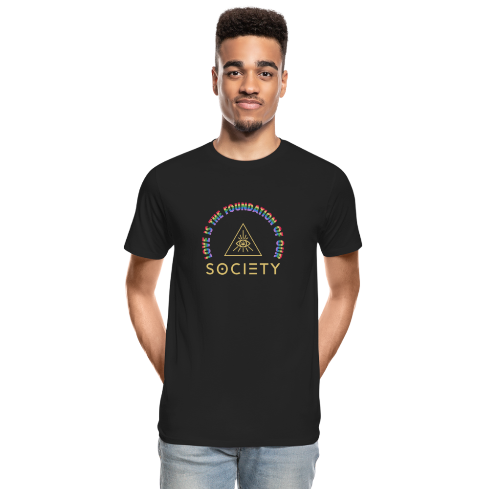 LOVE is Foundation SOCIETY GOLD Organic T-Shirt - black