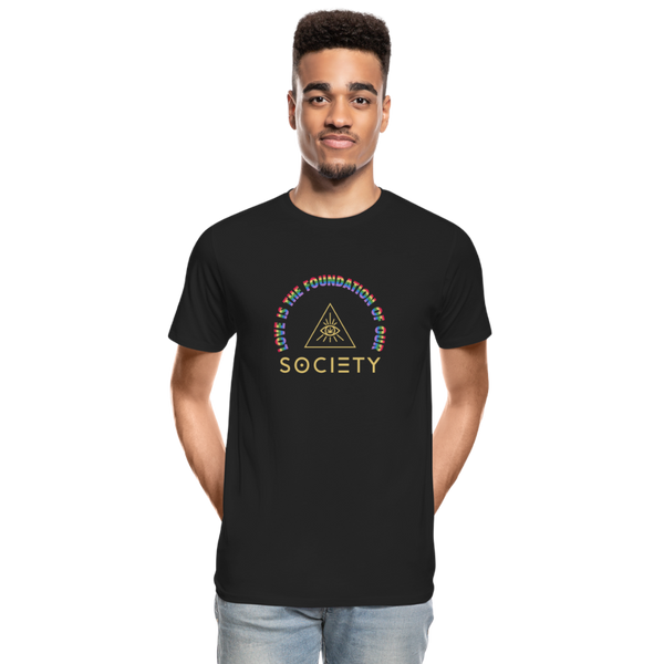 LOVE is Foundation SOCIETY GOLD Organic T-Shirt - black