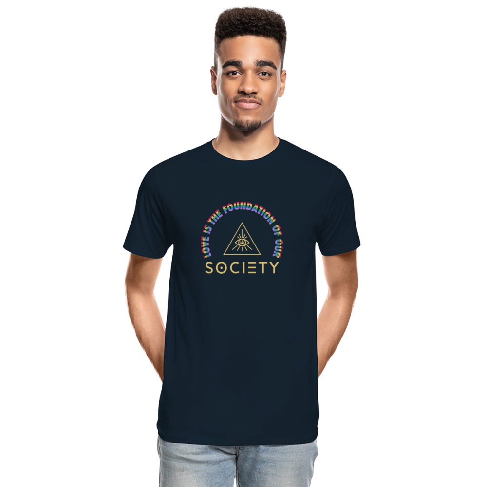 LOVE is Foundation SOCIETY GOLD Organic T-Shirt - deep navy