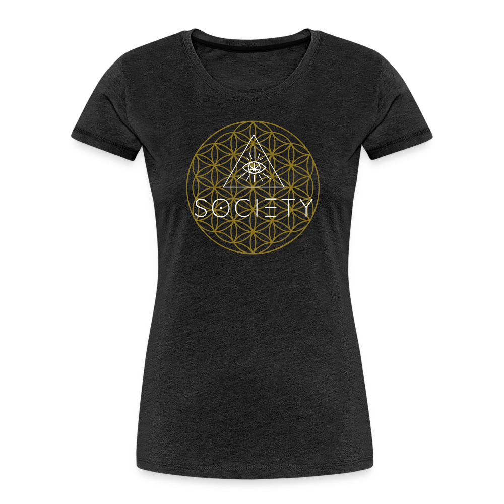 Flower of Life Women’s Premium Organic T-Shirt - charcoal grey