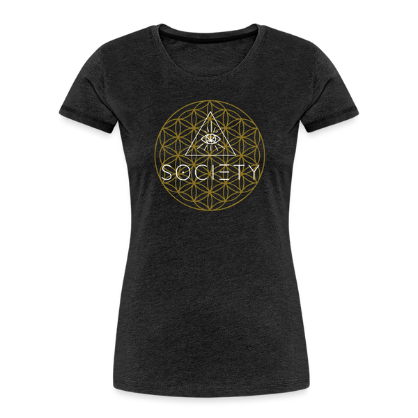 Flower of Life Women’s Premium Organic T-Shirt - charcoal grey