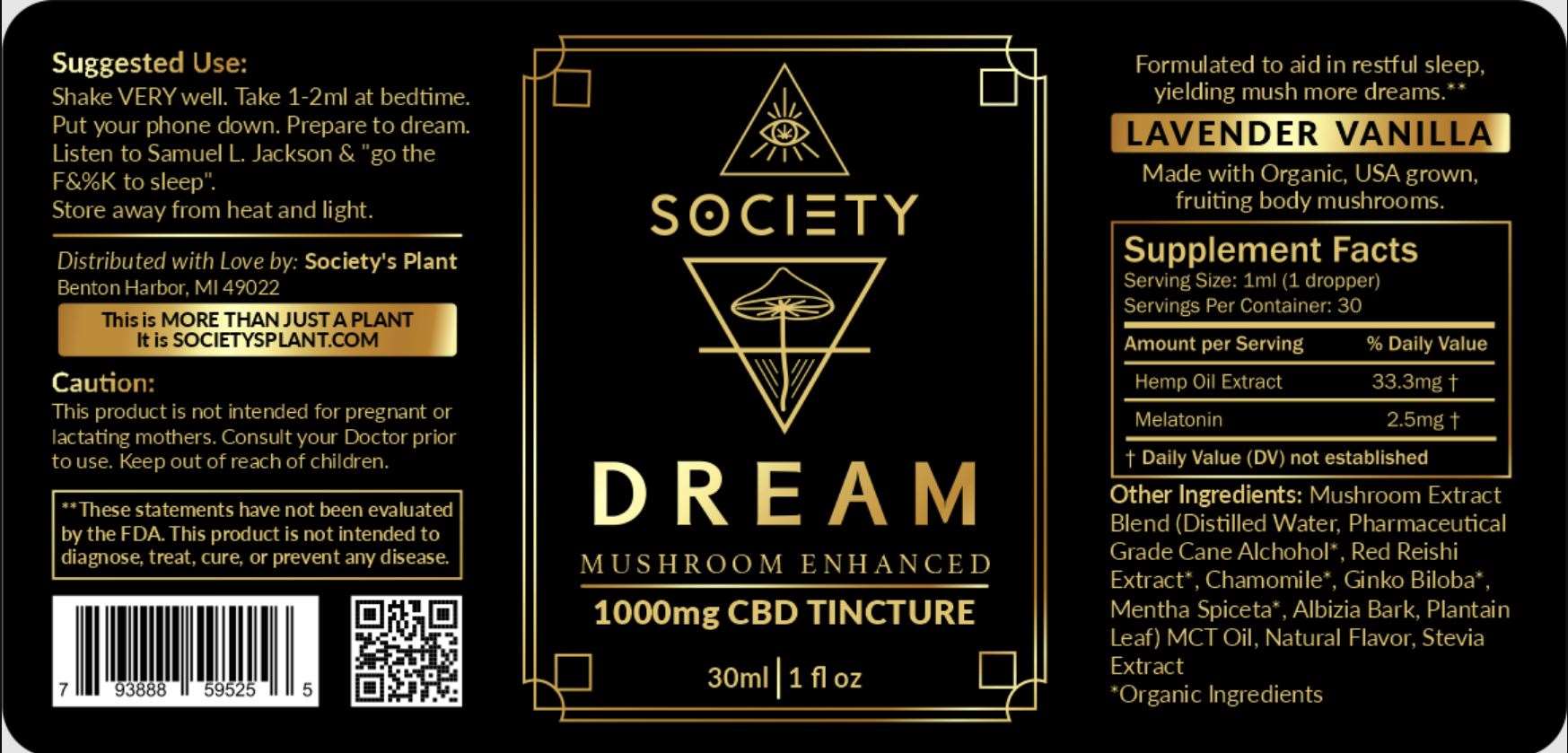 Mushroom Enhanced CBD Tincture Trio - Society