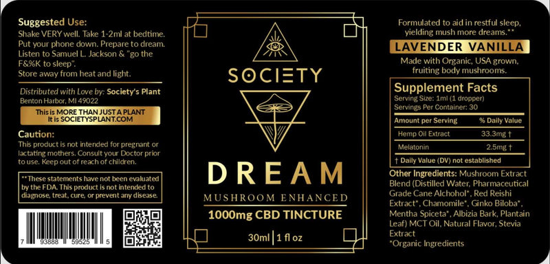 Dream CBD & Mushroom Tincture