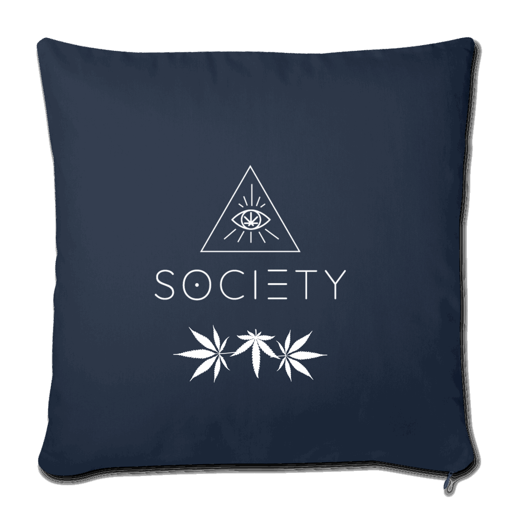 SOCIETY LEAF Throw Pillow Cover 17.5” x 17.5” BLUE - Society