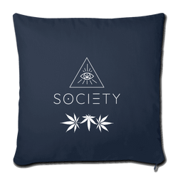 SOCIETY LEAF Throw Pillow Cover 17.5” x 17.5” BLUE - Society
