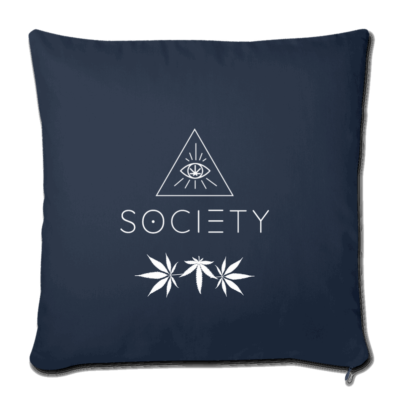 SOCIETY LEAF Throw Pillow Cover 17.5” x 17.5” BLUE - Society