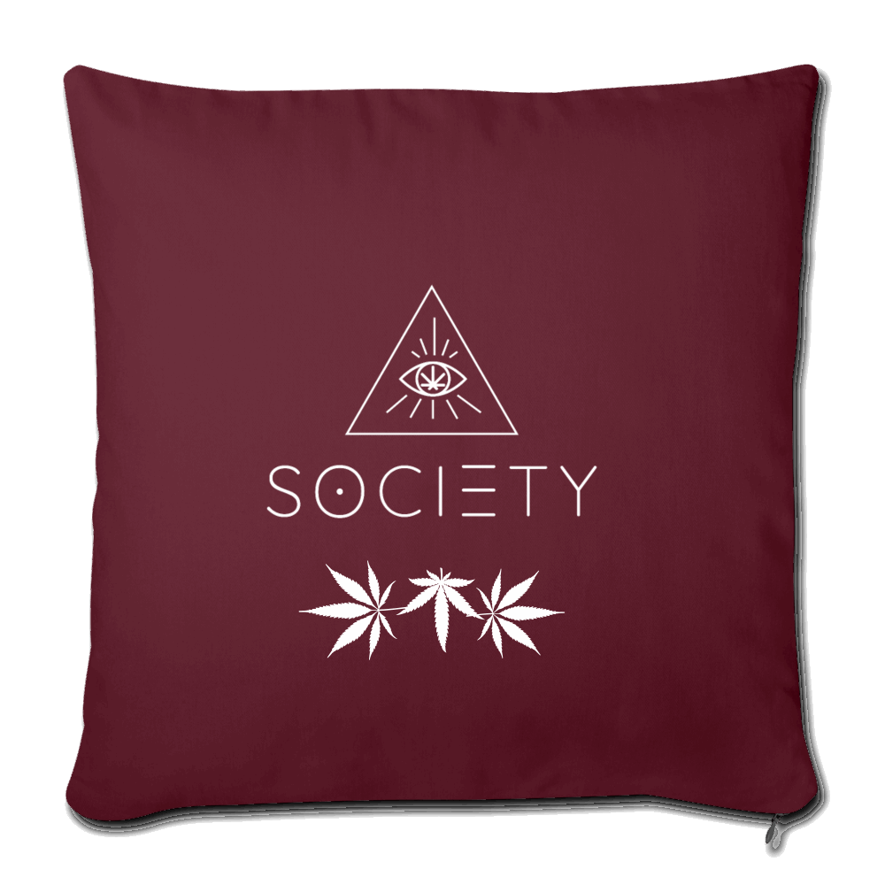 SOCIETY LEAFS Throw Pillow Cover 17.5” x 17.5” Burgandy - Society