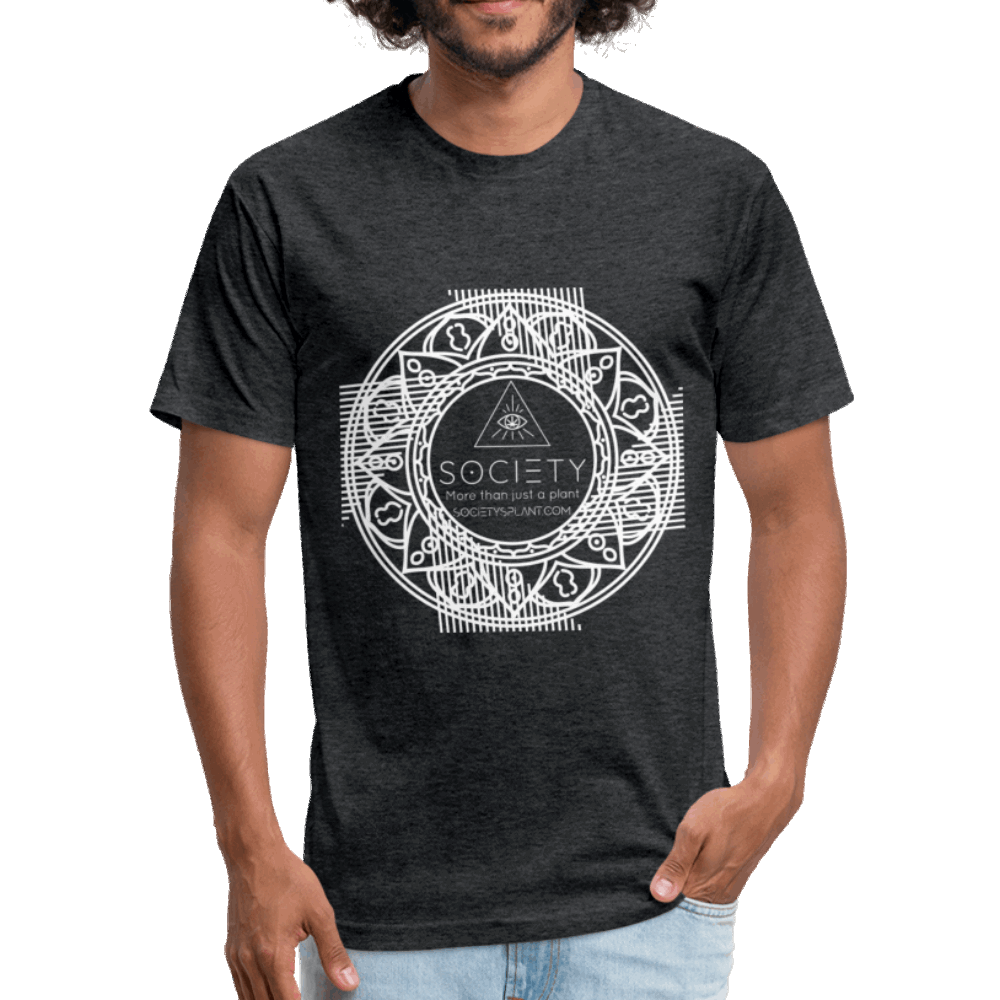 Mandala + More than just a plant on BACK Fitted Cotton/Poly T-Shirt by Next Level - Society