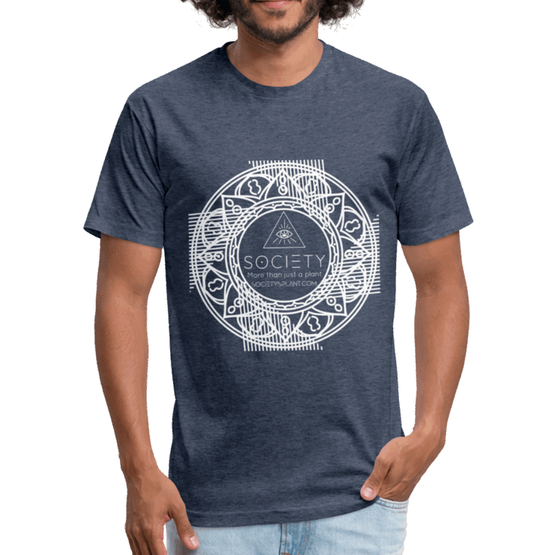 Mandala + More than just a plant on BACK Fitted Cotton/Poly T-Shirt by Next Level - Society