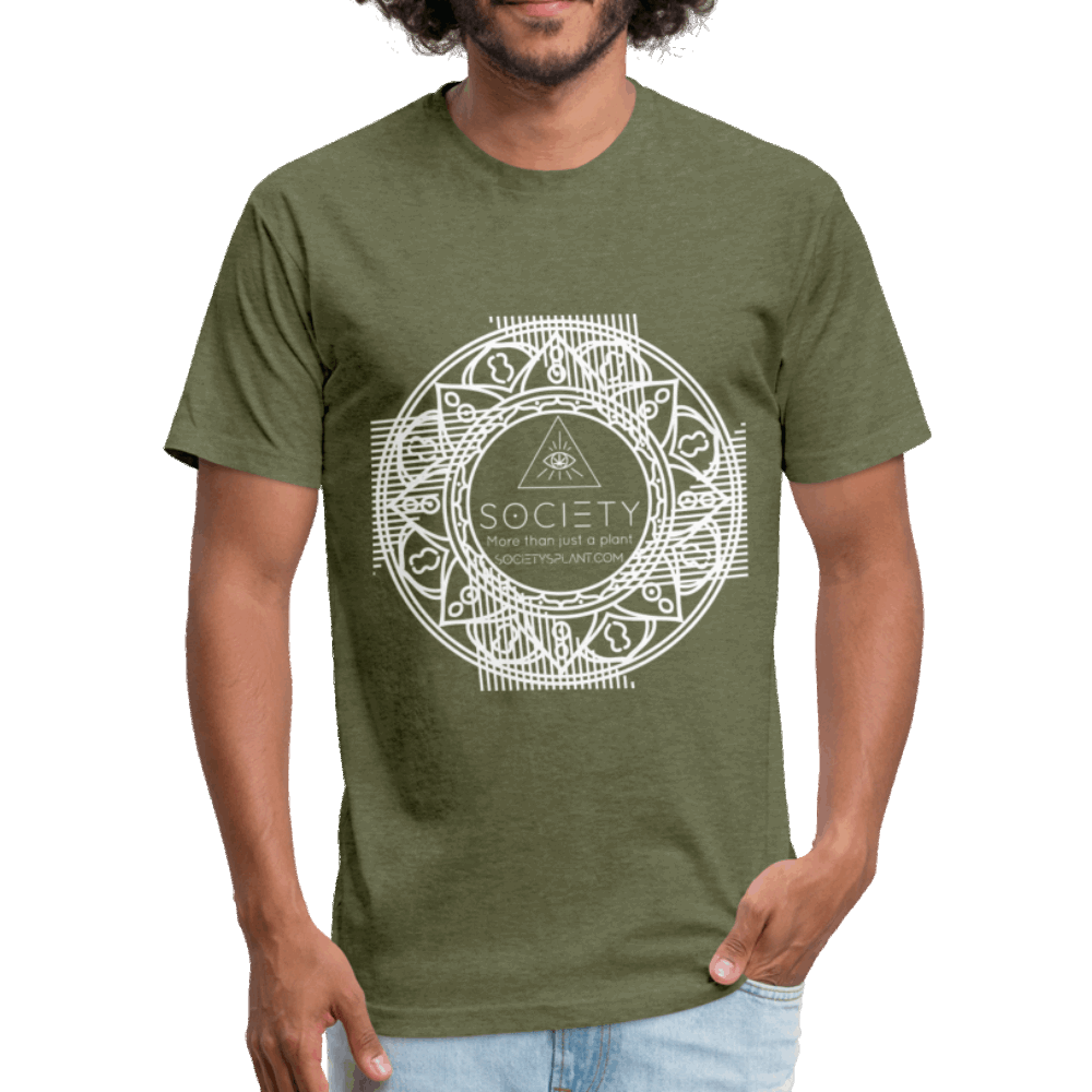 Mandala + More than just a plant on BACK Fitted Cotton/Poly T-Shirt by Next Level - Society