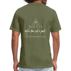 Mandala + More than just a plant on BACK Fitted Cotton/Poly T-Shirt by Next Level - Society