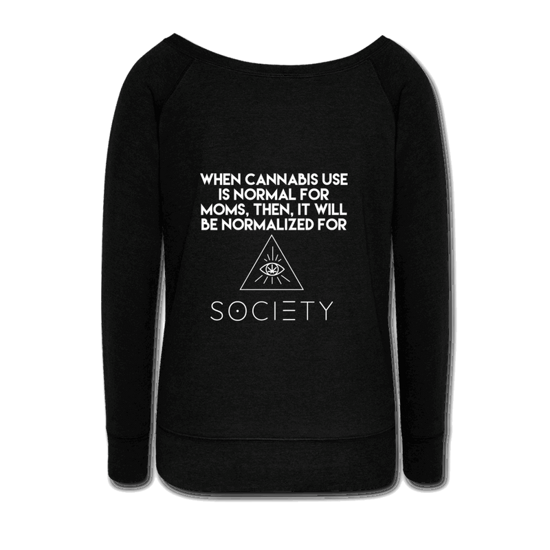 CannaMom AF / Normal for Moms Back Women's Wideneck Sweatshirt - Society
