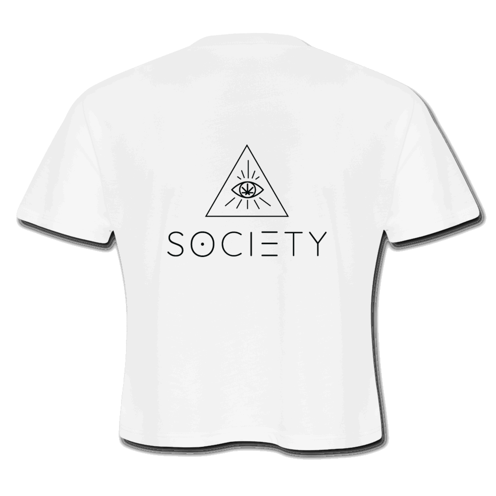 CannaMom AF front / SOCIETY Back Women's Cropped T-Shirt - Society