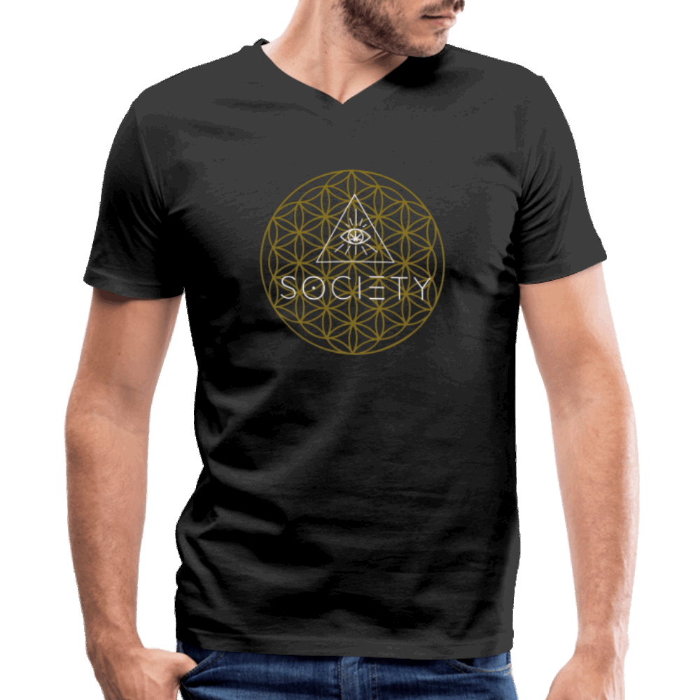 SOCIETY Flower of Life Men's V-Neck T-Shirt - Society