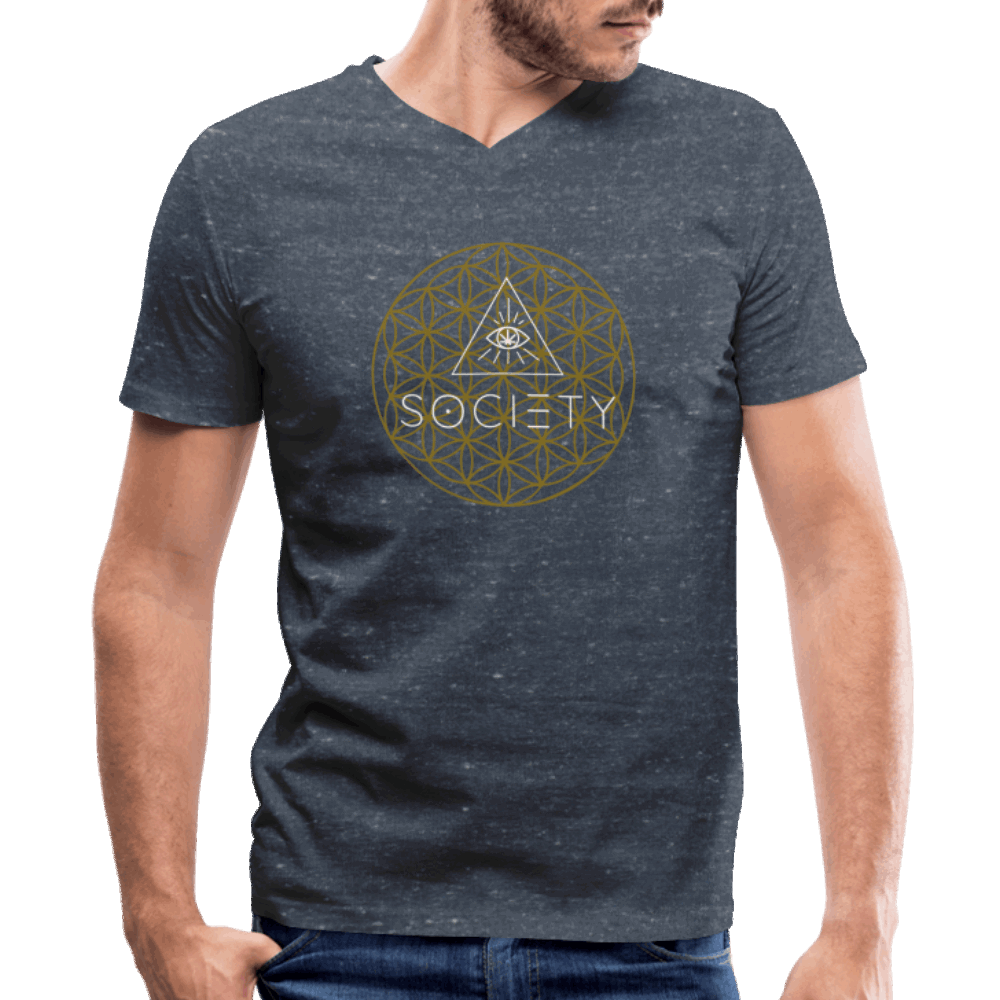 SOCIETY Flower of Life Men's V-Neck T-Shirt - Society