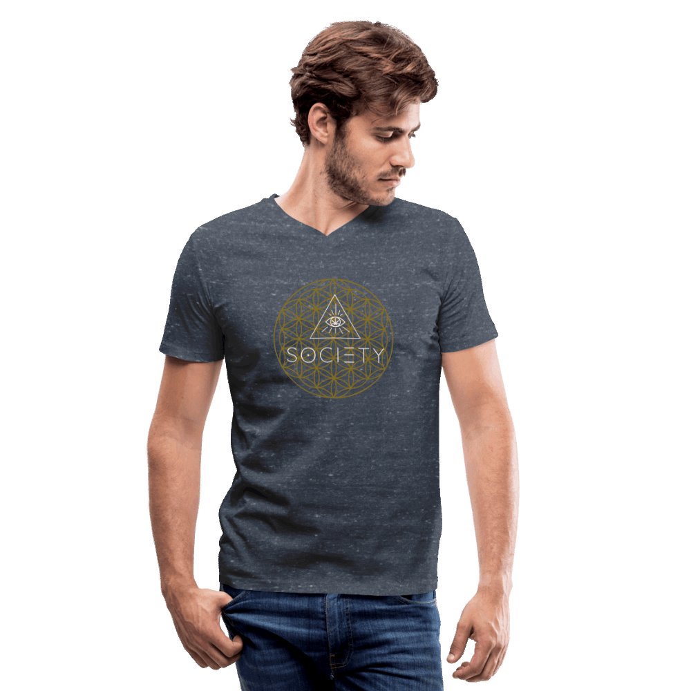 SOCIETY Flower of Life Men's V-Neck T-Shirt - Society