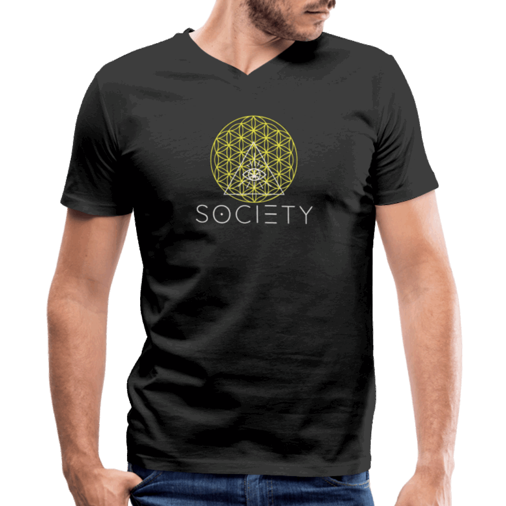 Society Layered with Flower of Life Men's V-Neck T-Shirt - Society