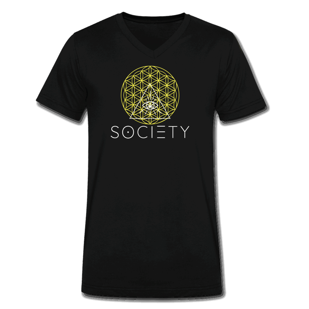 Society Layered with Flower of Life Men's V-Neck T-Shirt - Society