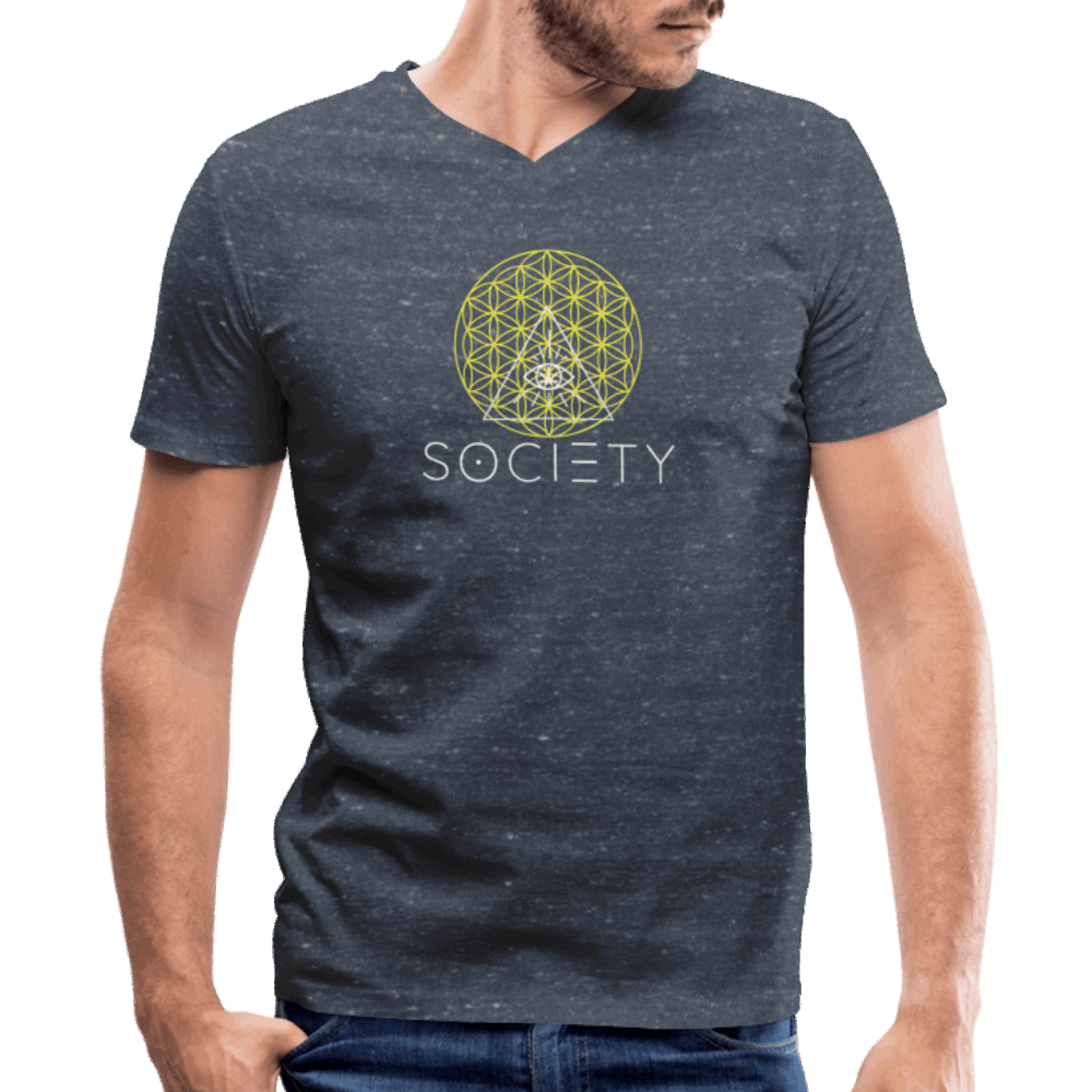 Society Layered with Flower of Life Men's V-Neck T-Shirt - Society