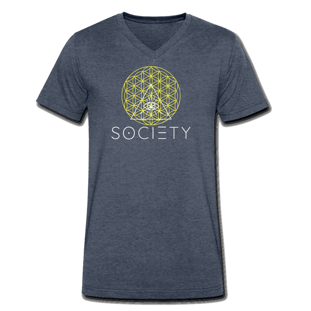 Society Layered with Flower of Life Men's V-Neck T-Shirt - Society