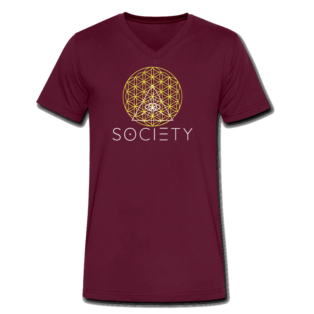 Society Layered with Flower of Life Men's V-Neck T-Shirt - Society