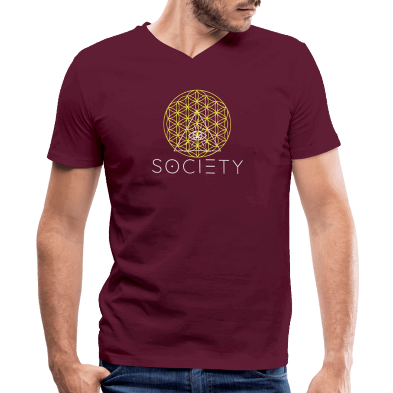 Society Layered with Flower of Life Men's V-Neck T-Shirt - Society