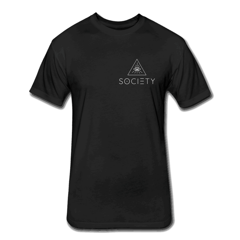 Society Breast - Flower of Life Back Fitted Cotton/Poly T-Shirt by Next Level - Society