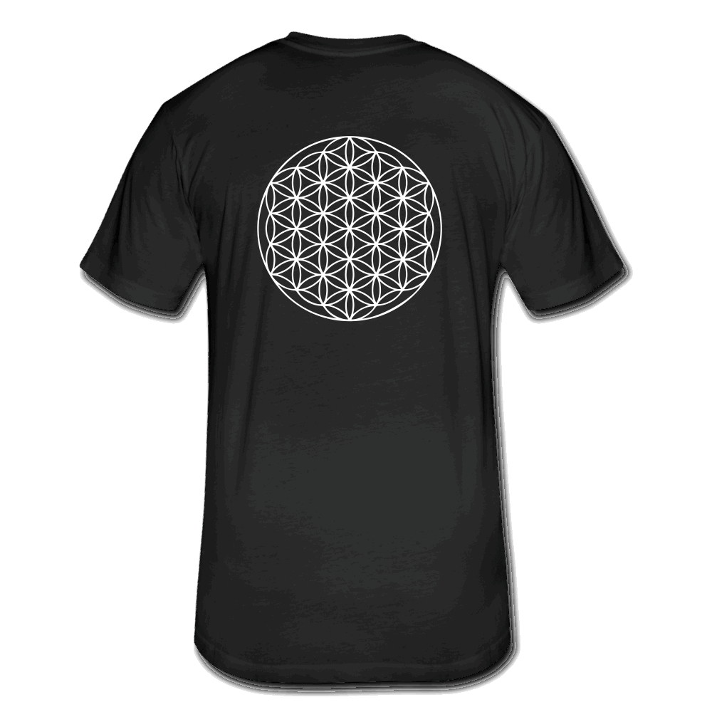 Society Breast - Flower of Life Back Fitted Cotton/Poly T-Shirt by Next Level - Society