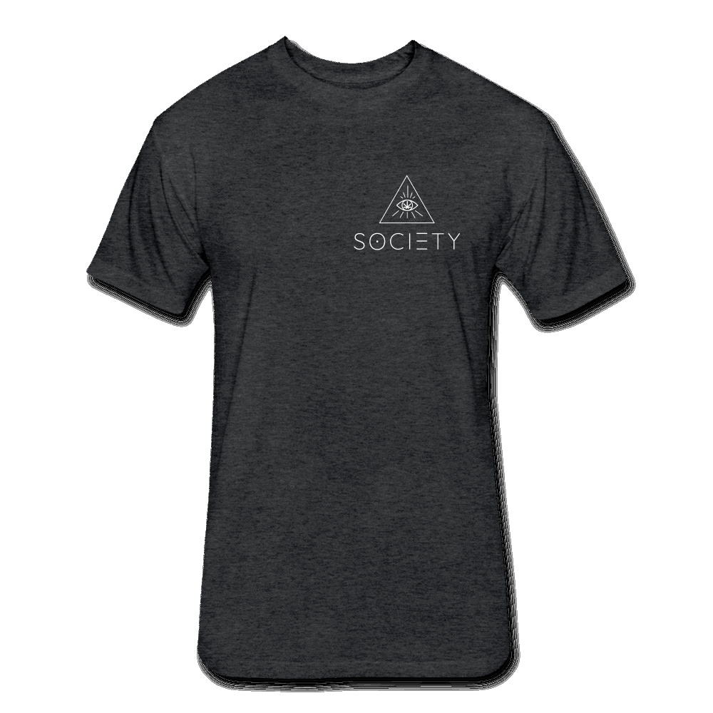 Society Breast - Flower of Life Back Fitted Cotton/Poly T-Shirt by Next Level - Society