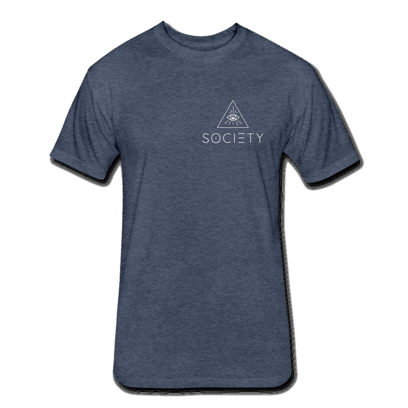 Society Breast - Flower of Life Back Fitted Cotton/Poly T-Shirt by Next Level - Society