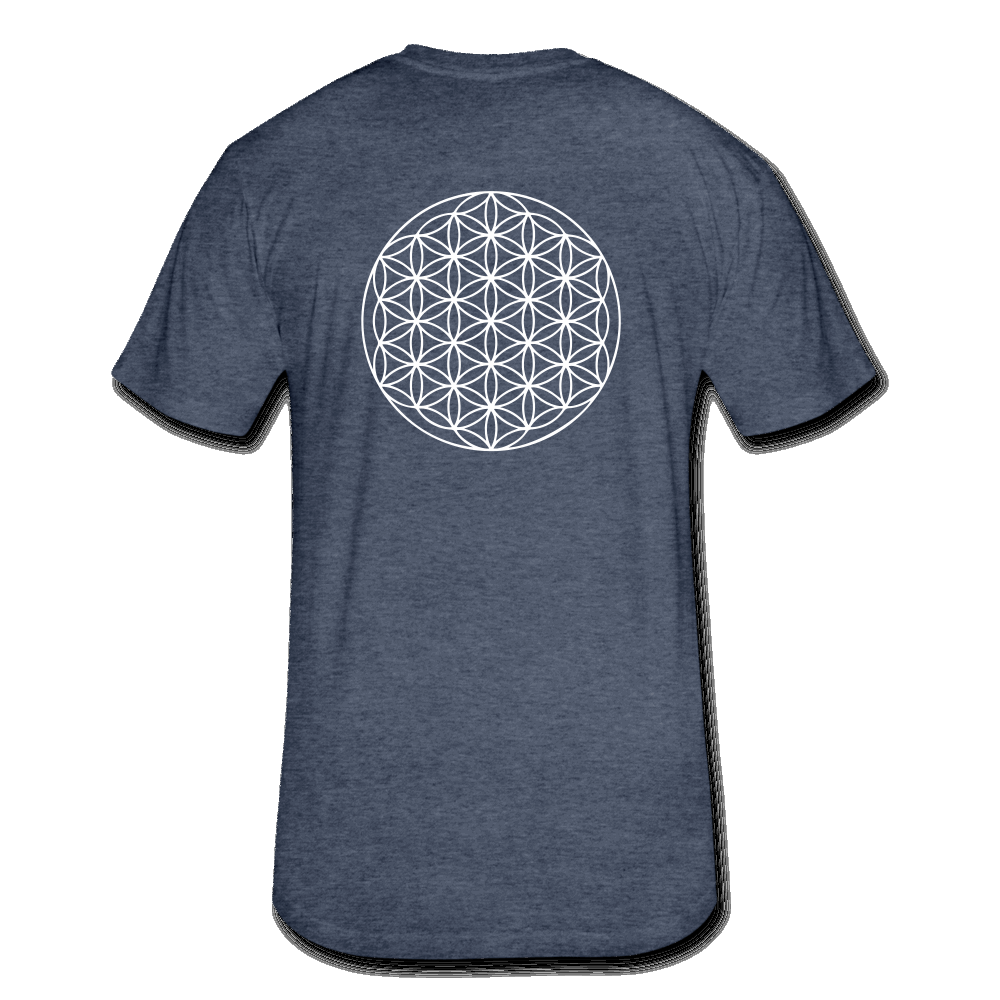 Society Breast - Flower of Life Back Fitted Cotton/Poly T-Shirt by Next Level - Society