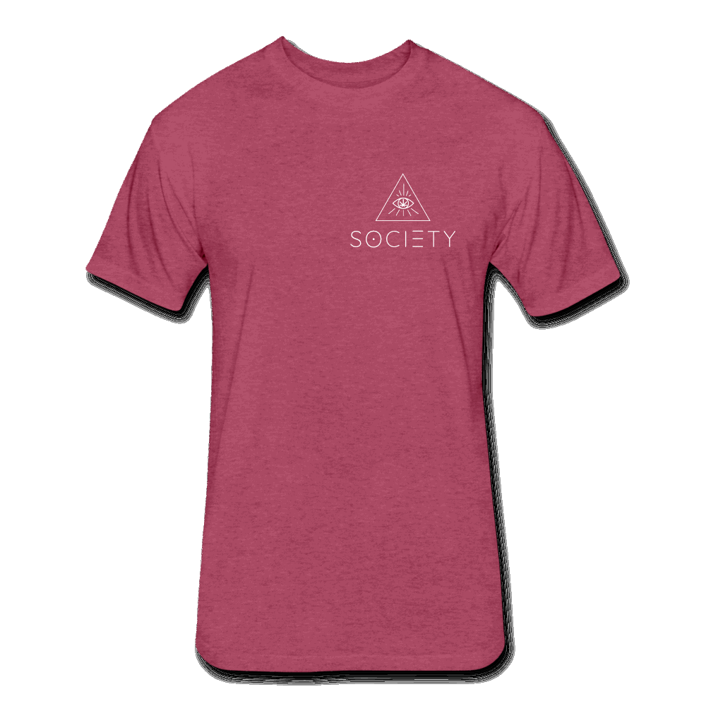 Society Breast - Flower of Life Back Fitted Cotton/Poly T-Shirt by Next Level - Society