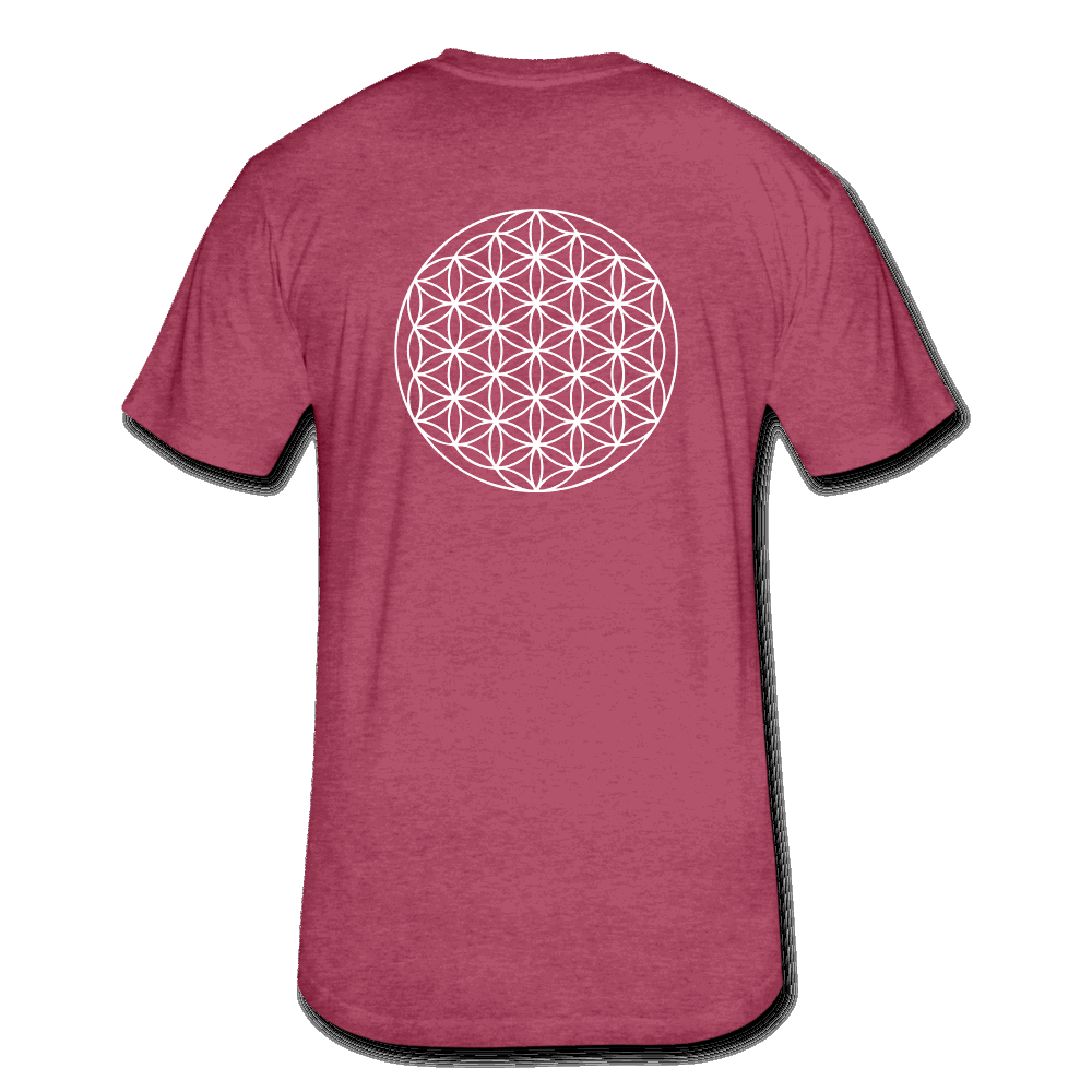 Society Breast - Flower of Life Back Fitted Cotton/Poly T-Shirt by Next Level - Society