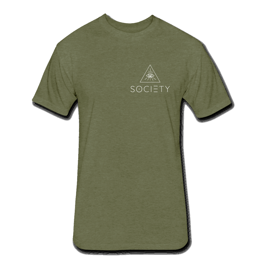 Society Breast - Flower of Life Back Fitted Cotton/Poly T-Shirt by Next Level - Society