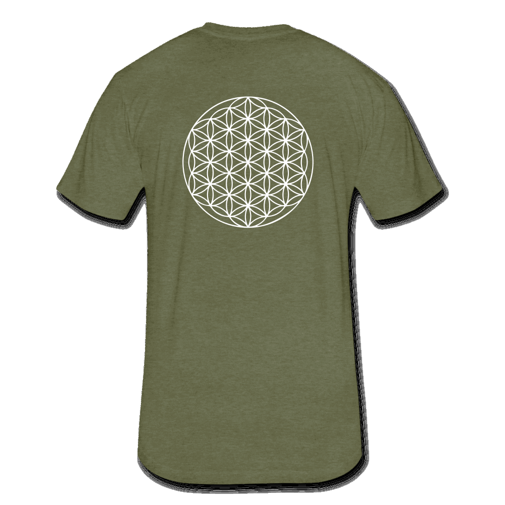 Society Breast - Flower of Life Back Fitted Cotton/Poly T-Shirt by Next Level - Society