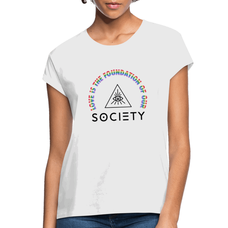 LOVE is Grey/white Relaxed Fit Women's T-Shirt - Society