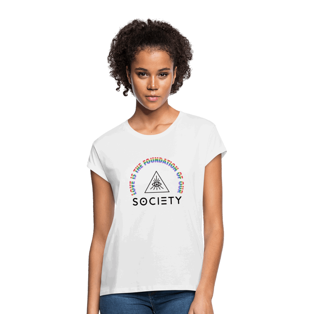 LOVE is Grey/white Relaxed Fit Women's T-Shirt - Society