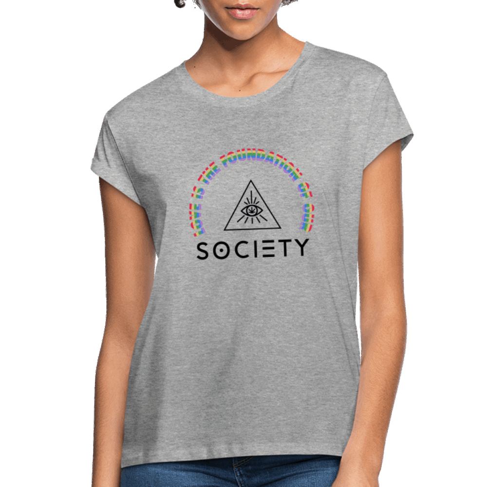 LOVE is Grey/white Relaxed Fit Women's T-Shirt - Society