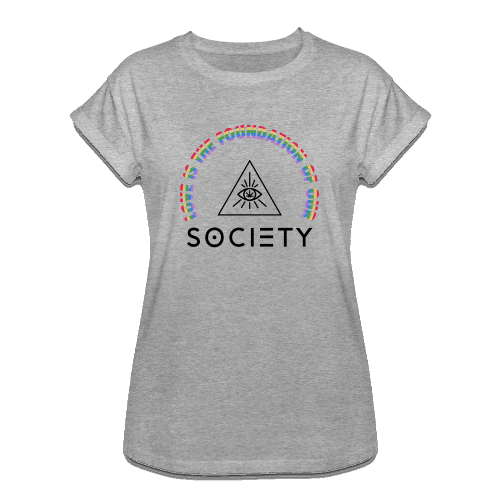 LOVE is Grey/white Relaxed Fit Women's T-Shirt - Society