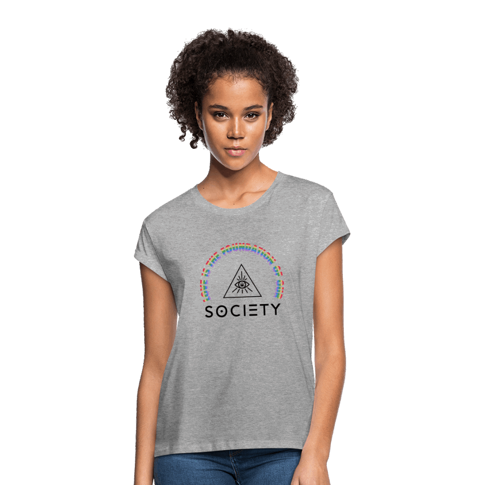 LOVE is Grey/white Relaxed Fit Women's T-Shirt - Society