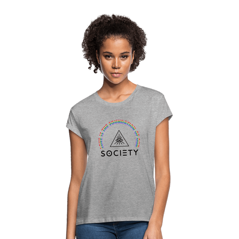 LOVE is Grey/white Relaxed Fit Women's T-Shirt - Society