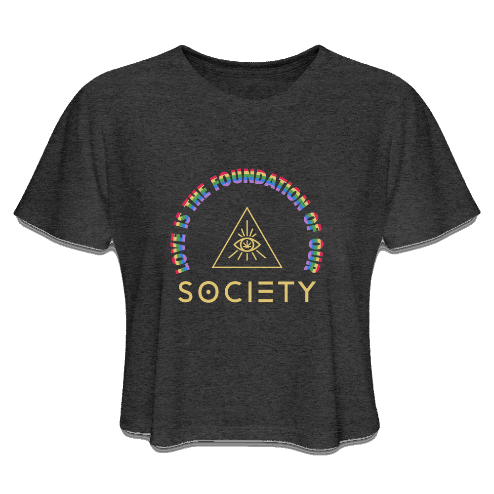 LOVE is SOCIETY Women's Cropped T-Shirt - deep heather