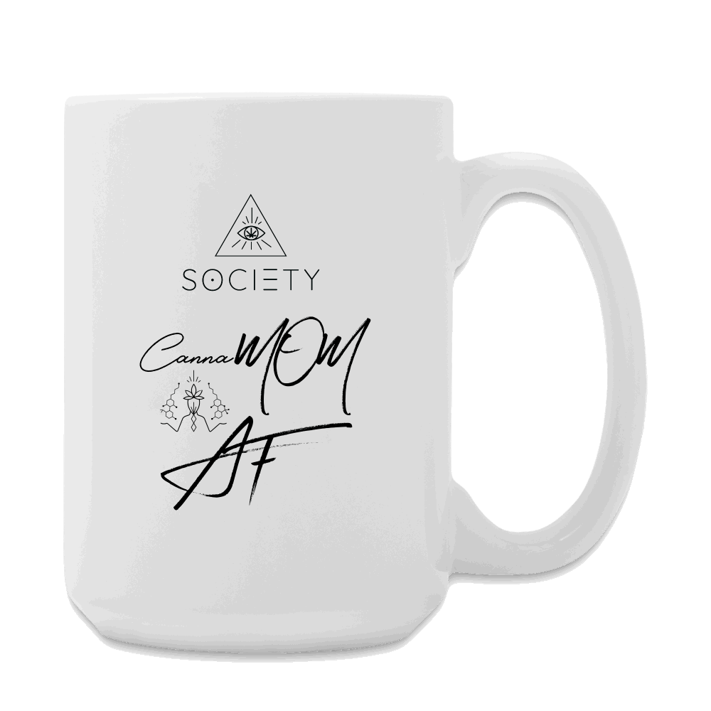 CannaMom AF High Society of Mamas Tea Mug - white