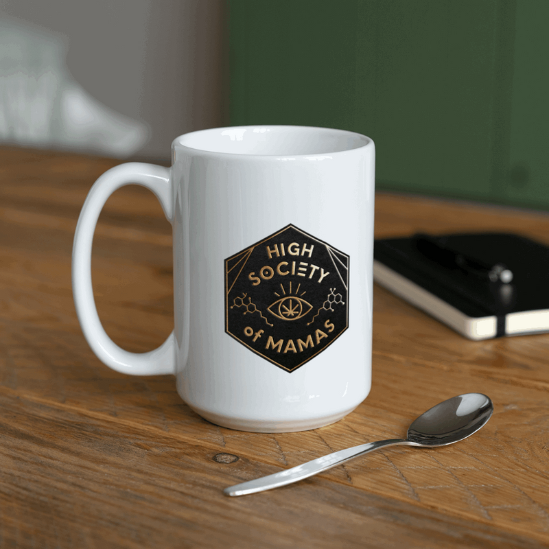 CannaMom AF High Society of Mamas Tea Mug - white
